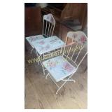 3 pc set with 2 chair and table iron with mosaic