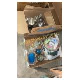 Two boxes of collectibles and silverplate