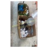 Two boxes of glassware