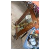 Oak hall tree mirror