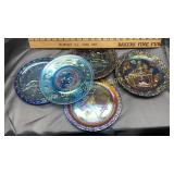 Group of 5 Fenton carnival collector plates