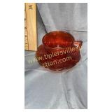 Amberina depression glass cup and saucer