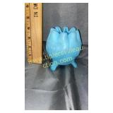 Fenton blue satin rose bowl