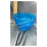 Satin blue fruit bowl