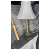 Vintage brass finished lamp with shade