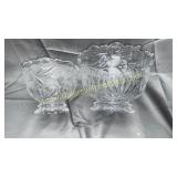 Two matching crystal bowls