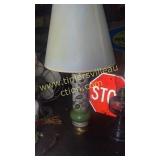 Vintage hand painted electric lamp