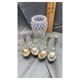 Hobnail spooner and spoons