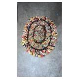 Vintage scrap rug door mat size