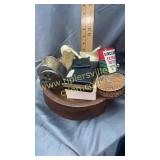 Wooden bowl full of cool old junk Sinclair adv