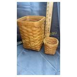 2 longaberger baskets with liners