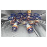 Set of 12 vintage juice glasses with sail boat