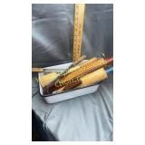 Graniteware pan with kitchen ware rolling pins