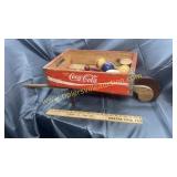 Wheel barrow made from coke crate