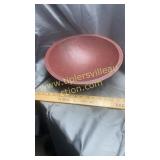 Red wooden bowl
