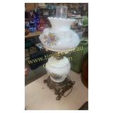 White and floral lamp