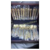 Gold tone finish flatware