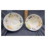 Fruit pattern stoneware mixing bowls