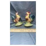 Old pottery hen and rooster