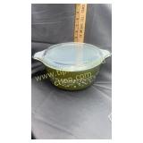 Pyrex spring blossom green casserole dish with