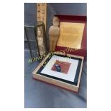 Group of oriental collectibles silk stitch work