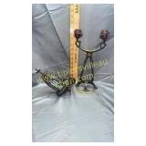 Antique cast candle stands