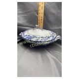 Flow blue covered dish