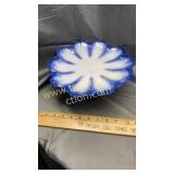 Blue and white stand