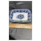 Ironstone transfer ware has chip