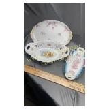 3 pieces of hand painted dishes Limoges and