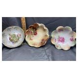 Three hand painted bowls