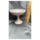 Pink milk glass stand