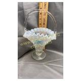 Fenton Moonstone basket