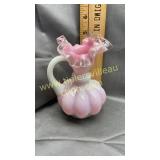 Fenton pink opalescent silvercrest cruet