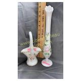 Westmoreland handpainted basket and vase