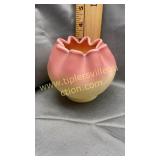 Fenton Burmese rose bowl uranium glass