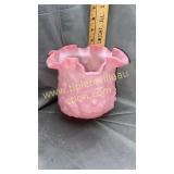Fenton pink satin poppy vase