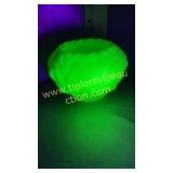 Fenton green satin water lily bowl uranium