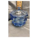Blue Fostoria candy dish