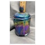 Blue carnival grape pattern candy jar