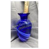 Cobalt art glass vase