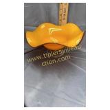 Orange art glass stand