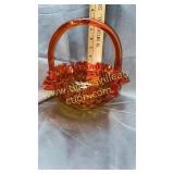 Orange Fenton thumbprint basket