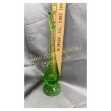 Green hobnail swung vase