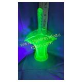 Green uranium glass basket