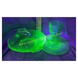 4pcs of Vaseline glass