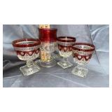 4pcs cranberry to clear stems