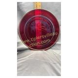 Ruby red and gold platter