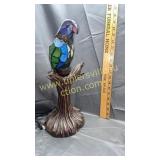 Stained glass parrot lamp