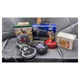 Red man, gold medals, nascar, Elvis tins